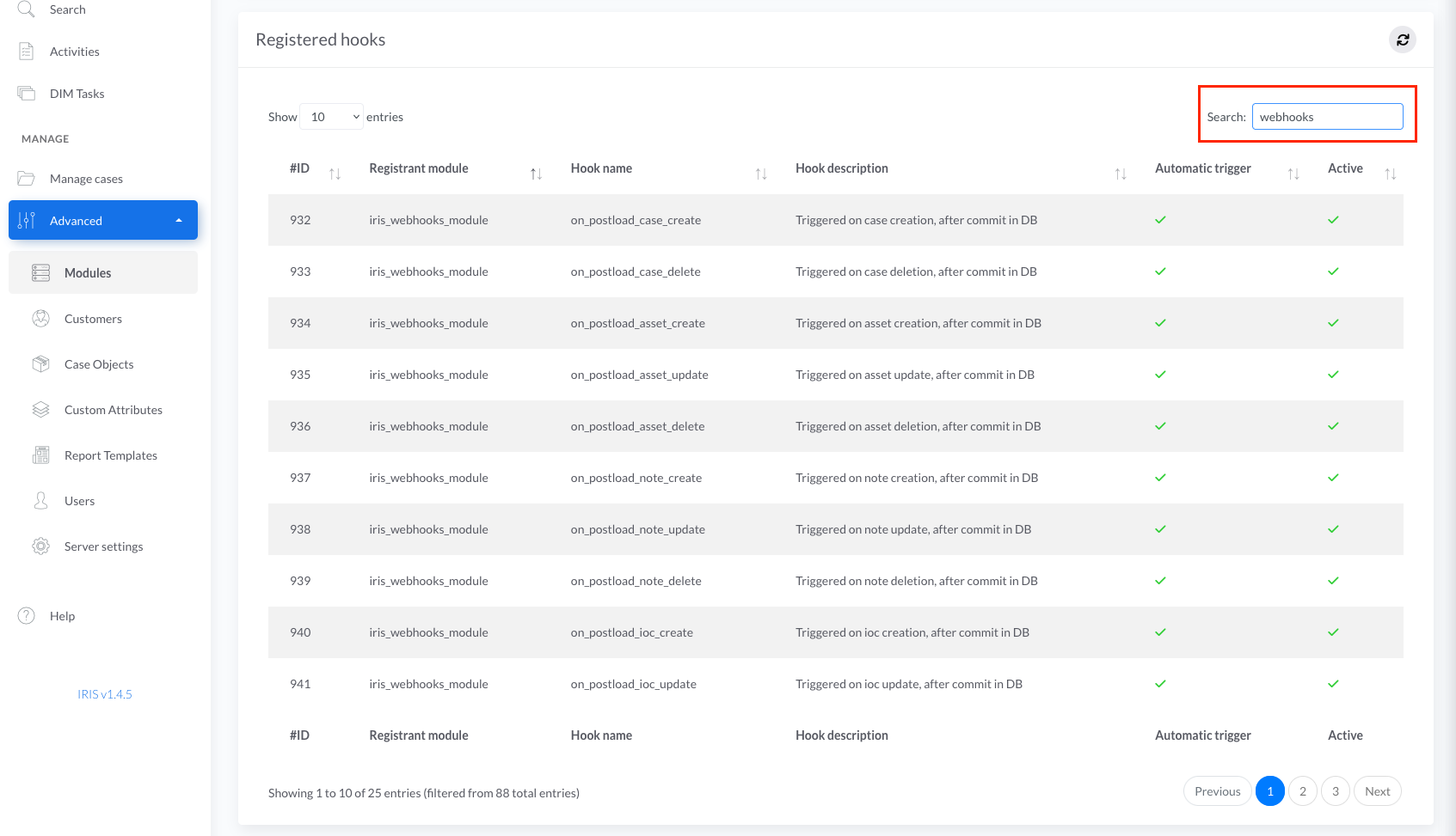 Module IRIS Webhooks - Documentation